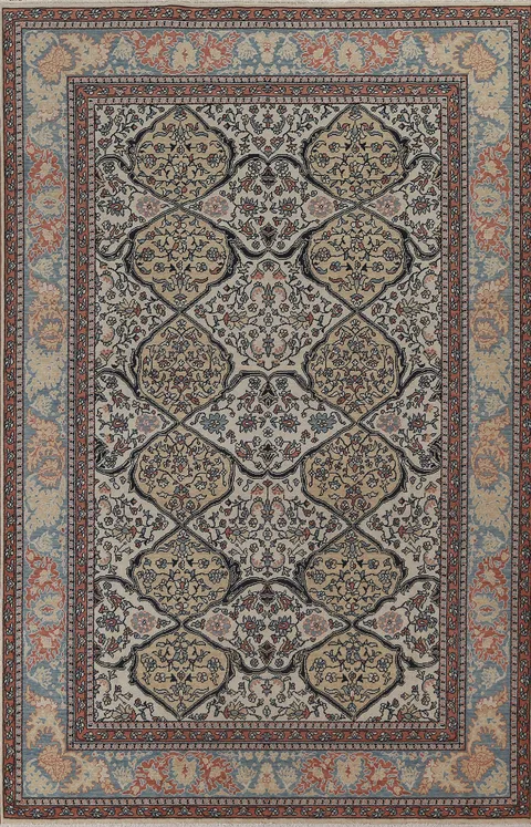 All-Over Floral Bakhtiari Turkish Wool Rug 7x10