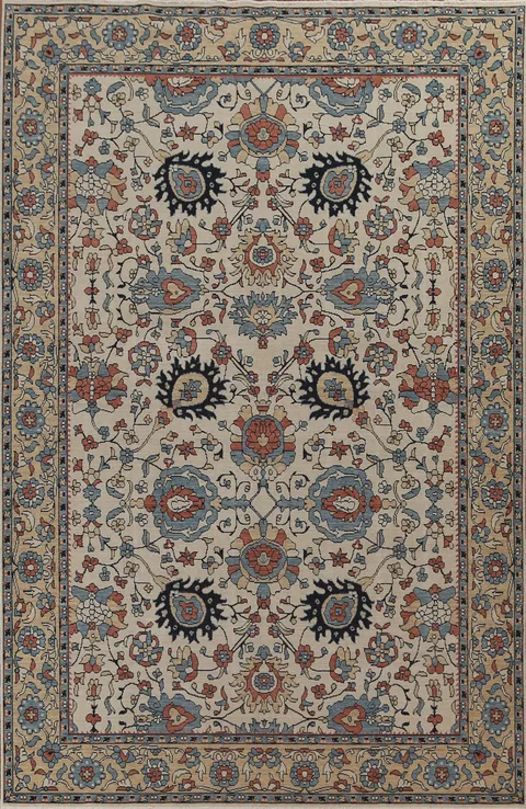 Floral Wool Sultanabad Ziegler Turkish Rug 7x10