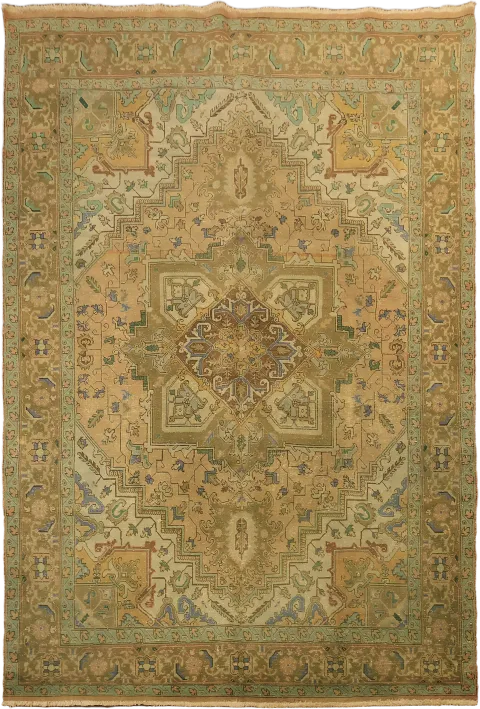 Vegetable Dye Wool Heriz Persian Rug 7x10