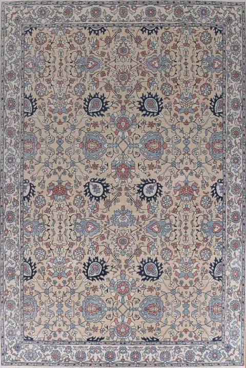 All-Over Floral Sultanabad Ziegler Turkish Wool Rug 9x12