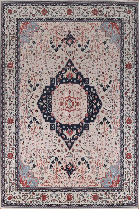 Handmade Wool Kashan Mohtasham Turkish Rug 9x12