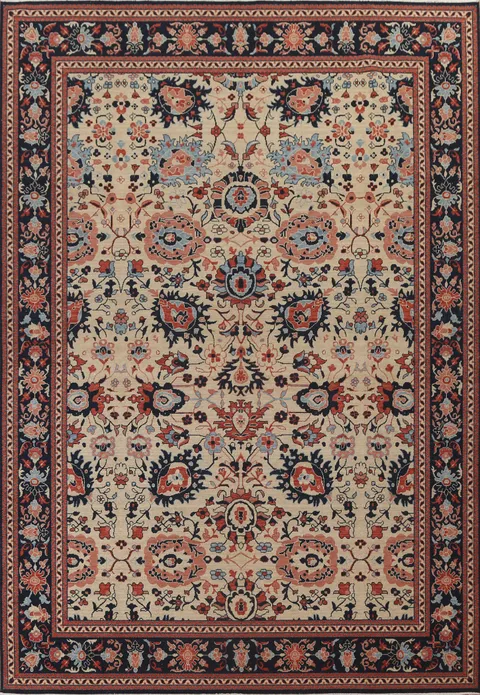 All-Over Floral Sultanabad Ziegler Turkish Rug 9x12