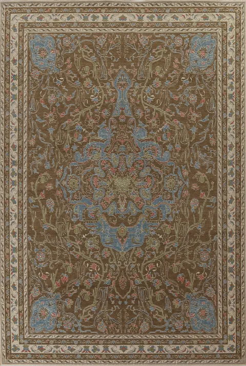 Handmade Floral Oushak Turkish Rug 9x12