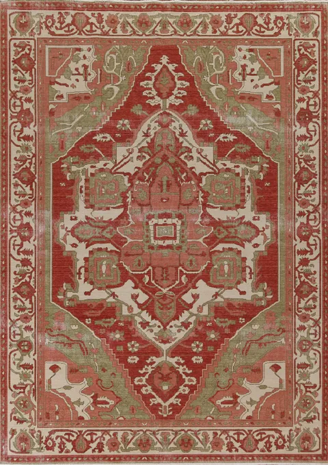 Floral Wool Heriz Serapi Turkish Rug 8x10