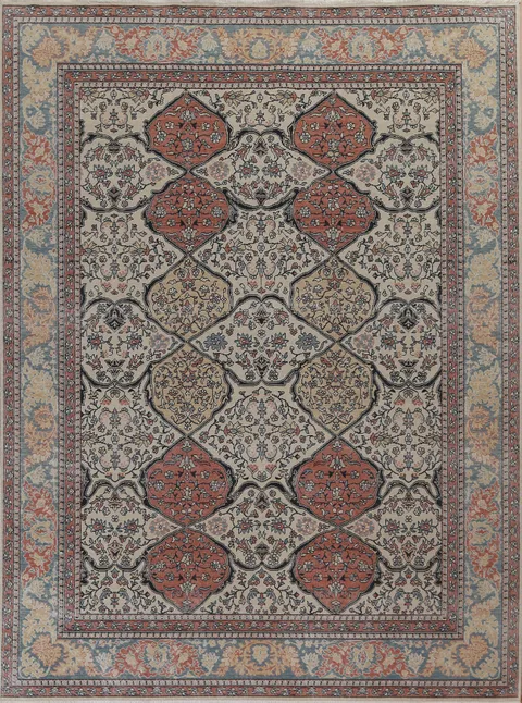 Geometric Bakhtiari Turkish Wool Rug 8x10