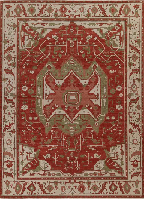 Geometric Heriz Serapi Wool Turkish Rug 8x10