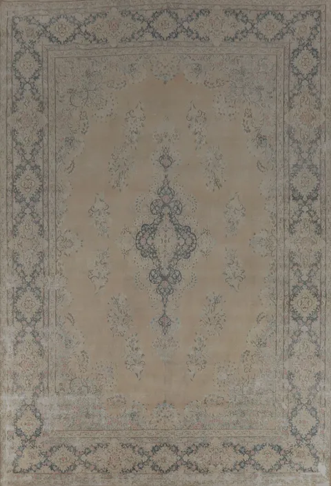 Distressed Kerman Handmade Persian Large Rug 10x14