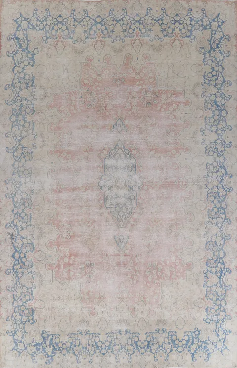 Hand-Knotted Wool Kerman Persian Rug 10x13