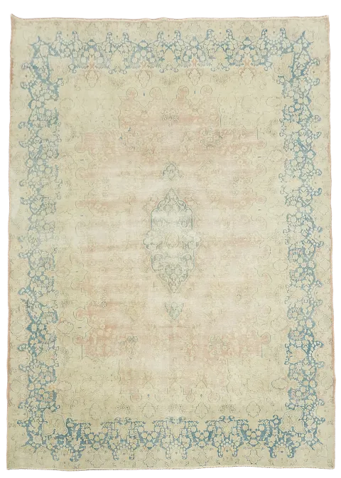 Hand-Knotted Wool Kerman Persian Rug 10x13
