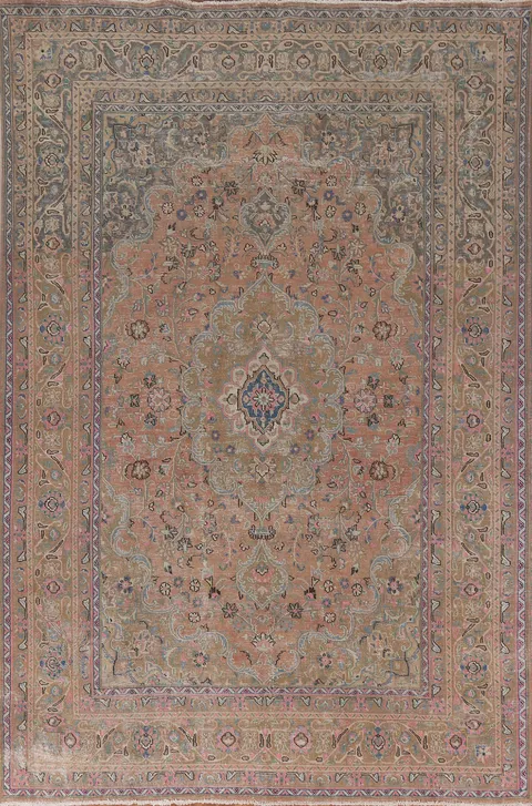 Floral Handmade Mashad Persian Area Rug 8x11