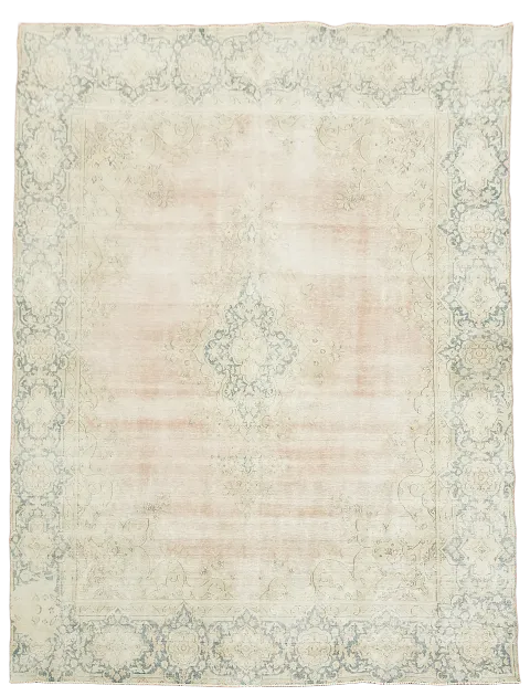 Floral Open Field Kerman Persian Area Rug 9x12