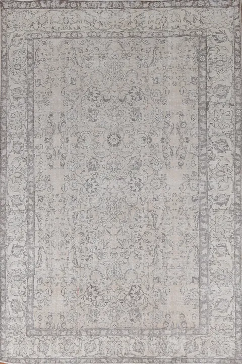 Floral Muted Tabriz Persian Area Rug 8x11