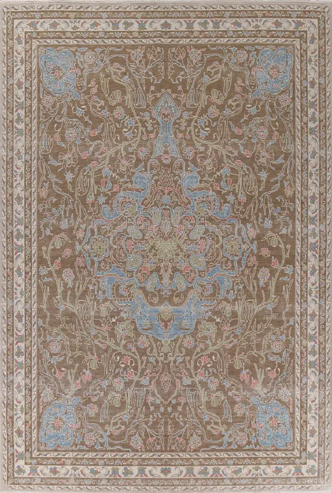 Brown Wool Oushak Turkish Area Rug 10x13