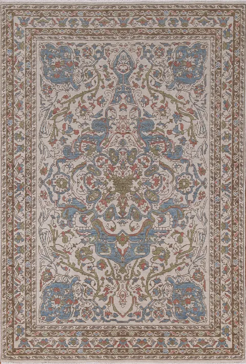 Turkish Oushak Wool Area Rug 4x6