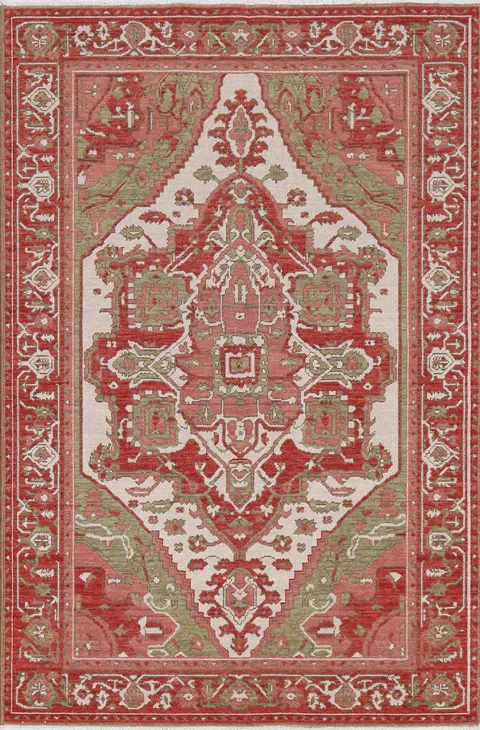 Geometric Heriz Serapi Turkish Wool Rug 4x6