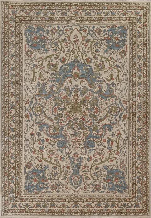 Geometric Oushak Turkish Area Rug 5x7