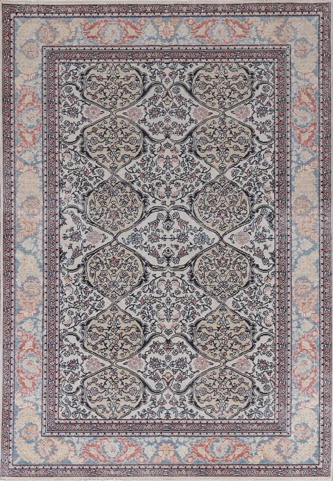 Geometric Wool Bakhtiari Turkish Area Rug 5x7