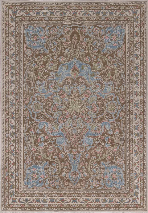 Geometric Wool Oushak Oriental Area Rug 5x7