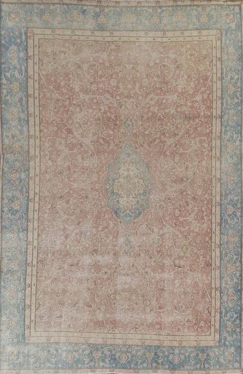 Antique Floral Kerman Persian Area Rug 8x11