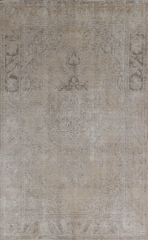 Distressed Wool Tabriz Persian Area Rug 6x10