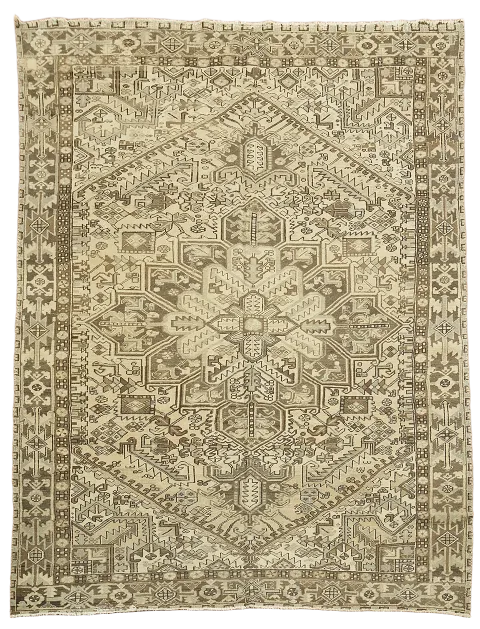 Muted Geometric Heriz Persian Area Rug 8x11