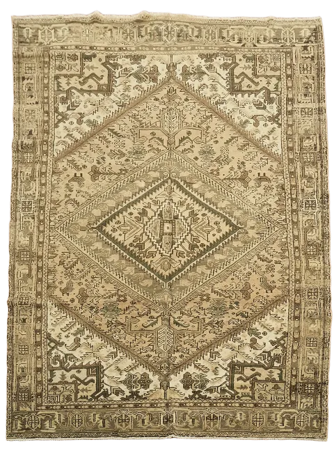 Geometric Heriz Persian Area Rug 7x9