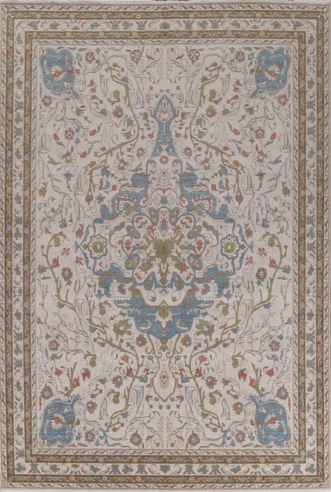 Geometric Oushak Turkish Area Rug Wool 9x12