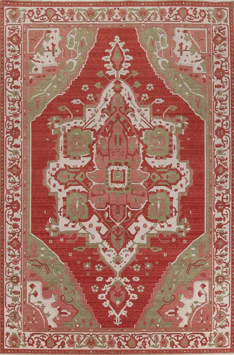 Geometric Heriz Serapi Turkish Wool Rug 9x12