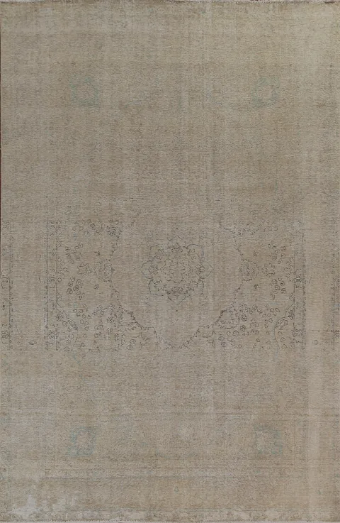Muted Floral Tabriz Persian Wool Rug 8x11