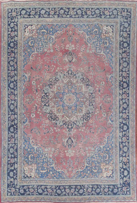 Floral Handmade Mashad Persian Area Rug 9x13