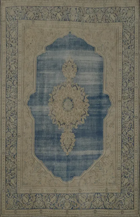 Vegetable Dye Antique Kerman Persian Area Rug 9x13