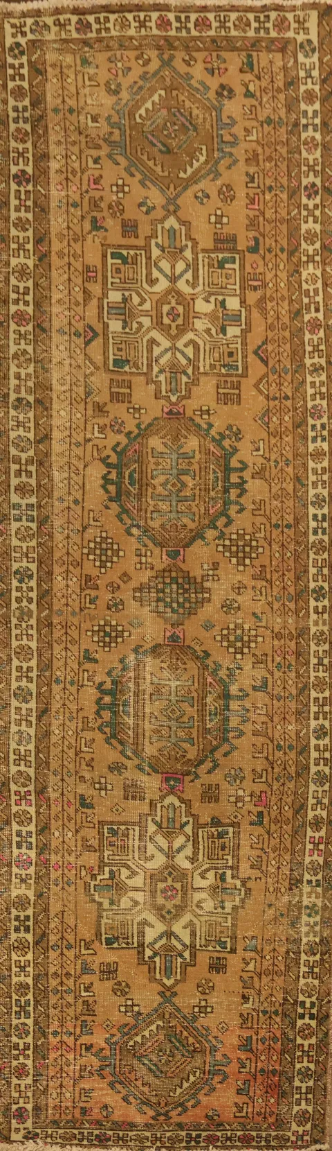 Geometric Heriz Persian Runner Rug 3x11