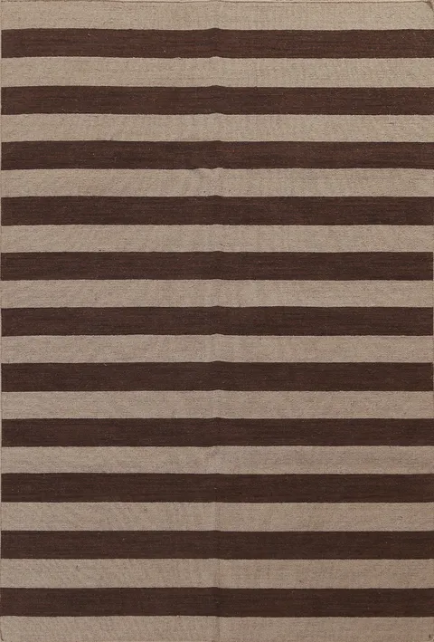 Gabbeh Striped Wool Oriental Area Rug 6x8