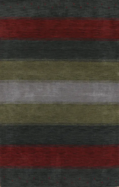 Striped Gabbeh Oriental Area Rug 7x10