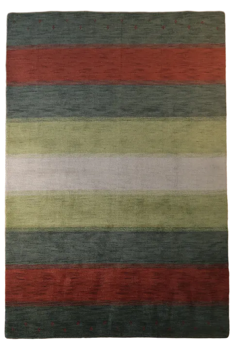 Multicolor Striped Modern Gabbeh Area Rug 7x10