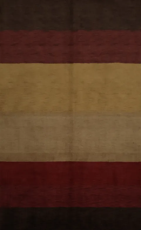Rustic Elegance: Multi-tonal Striped Gabbeh Area Rug 7x10