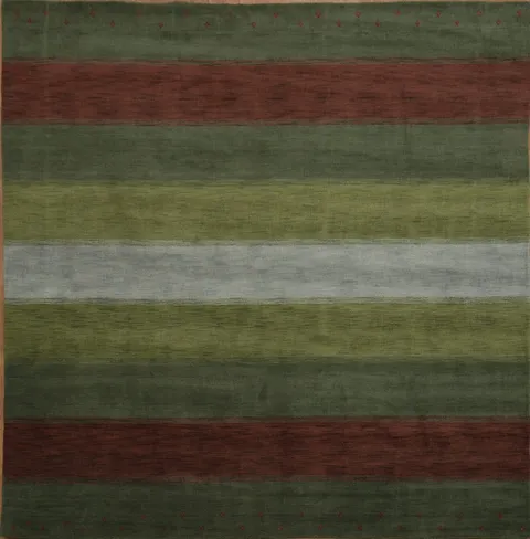 Contemporary Gabbeh Oriental Square Rug 10x10