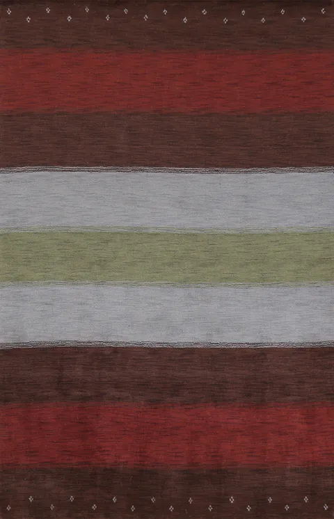 Striped Wool Gabbeh Oriental Area Rug 7x10