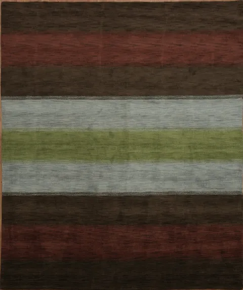 Striped Wool Gabbeh Oriental Area Rug 8x10