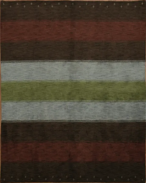 Striped Gabbeh Wool Area Rug 8x10