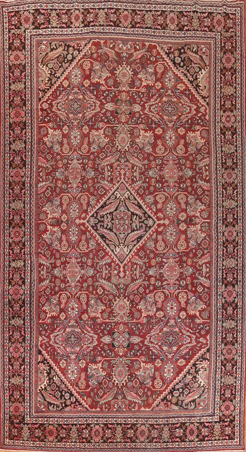 Vegetable Dye Red Mahal Large Persian Rug 11x17