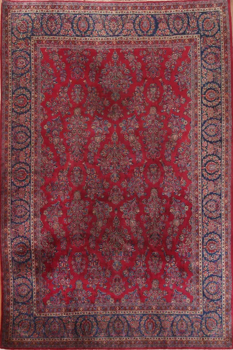 Antique Vegetable Dye Sarouk Large Persian Rug 10x15