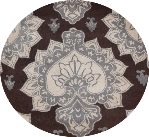 Geometric Agra Oriental Area Rug 5x5 Round
