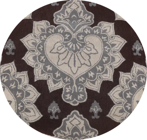Geometric Agra Oriental Area Rug 5x5 Round