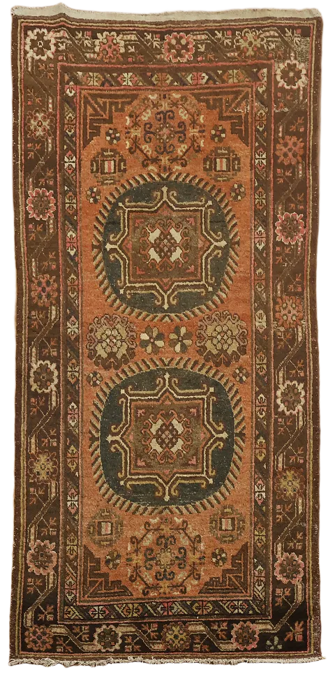 Antique Vegetable Dye Khotan Oriental Area Rug 4x8