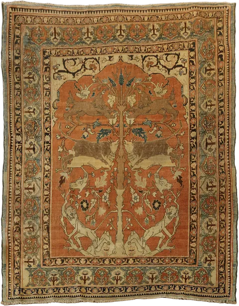 Masterpiece Antique 4x6 Tabriz Haj Jalili Persian Pictorial Rug