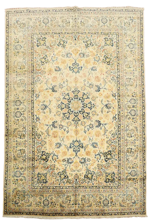Vintage Wool Kashan Persian Area Rug 8x11