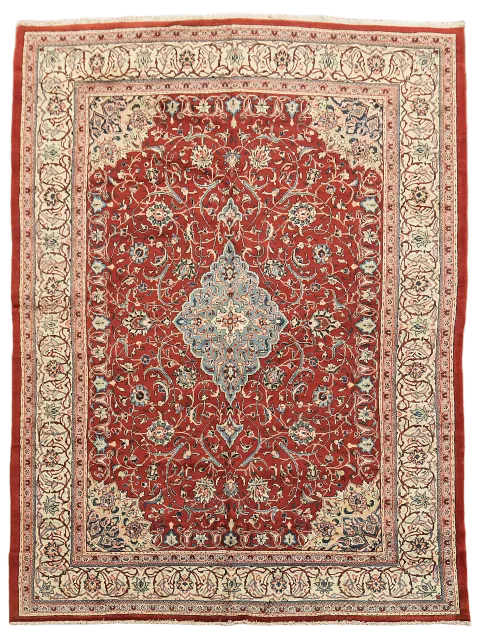 Exquisite Traditional Sarouk Persian Red Rug with Classic Floral Motifs 9x12