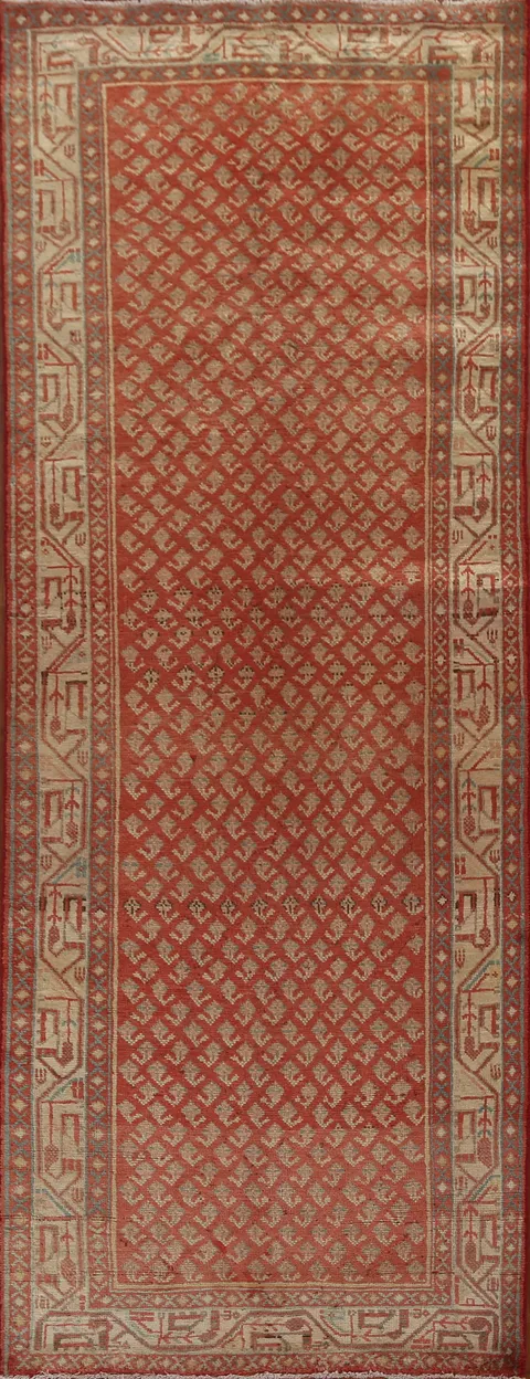 Vintage Red Botemir Persian Runner Rug 3x10