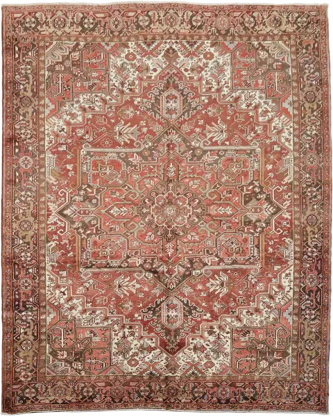 Geometric Wool Heriz Persian Area Rug 9x11